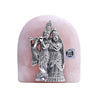 Silver Radha-Krishna Rose Quartz Idol