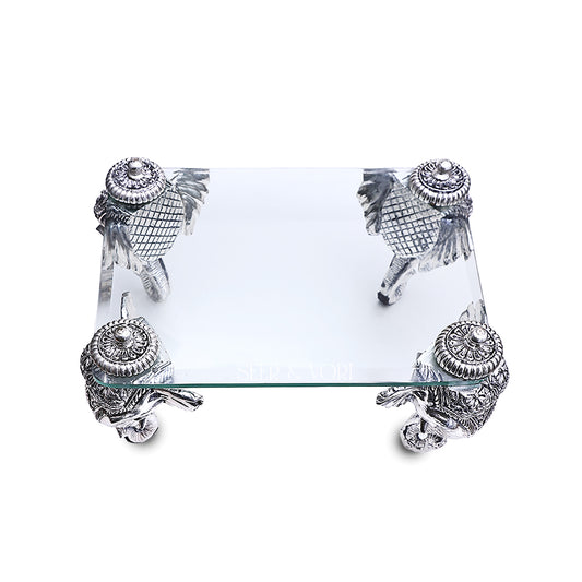 Gajraj Glass Silver Chowki