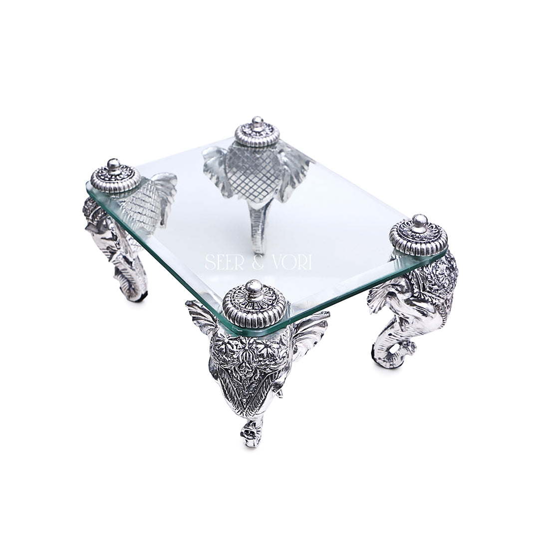 Gajraj Glass Silver Chowki