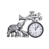Silver Elephant Family Wall Clock