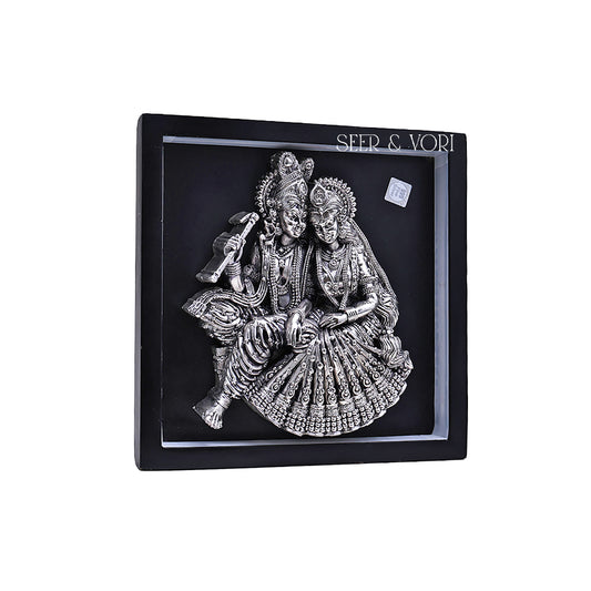 Silver Radha Krishna Eternal Love Frame
