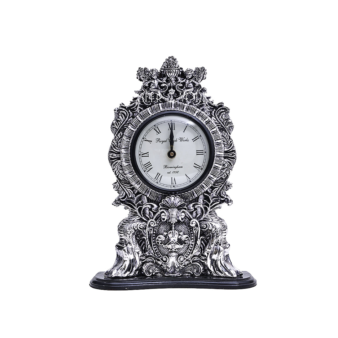 Imperial Silver Desk Clock
