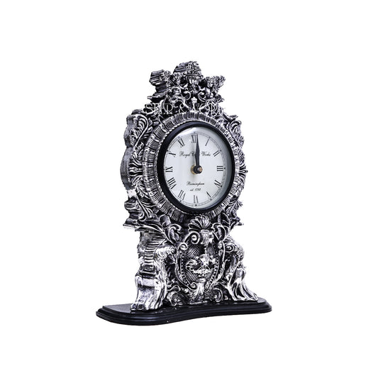 Imperial Silver Desk Clock