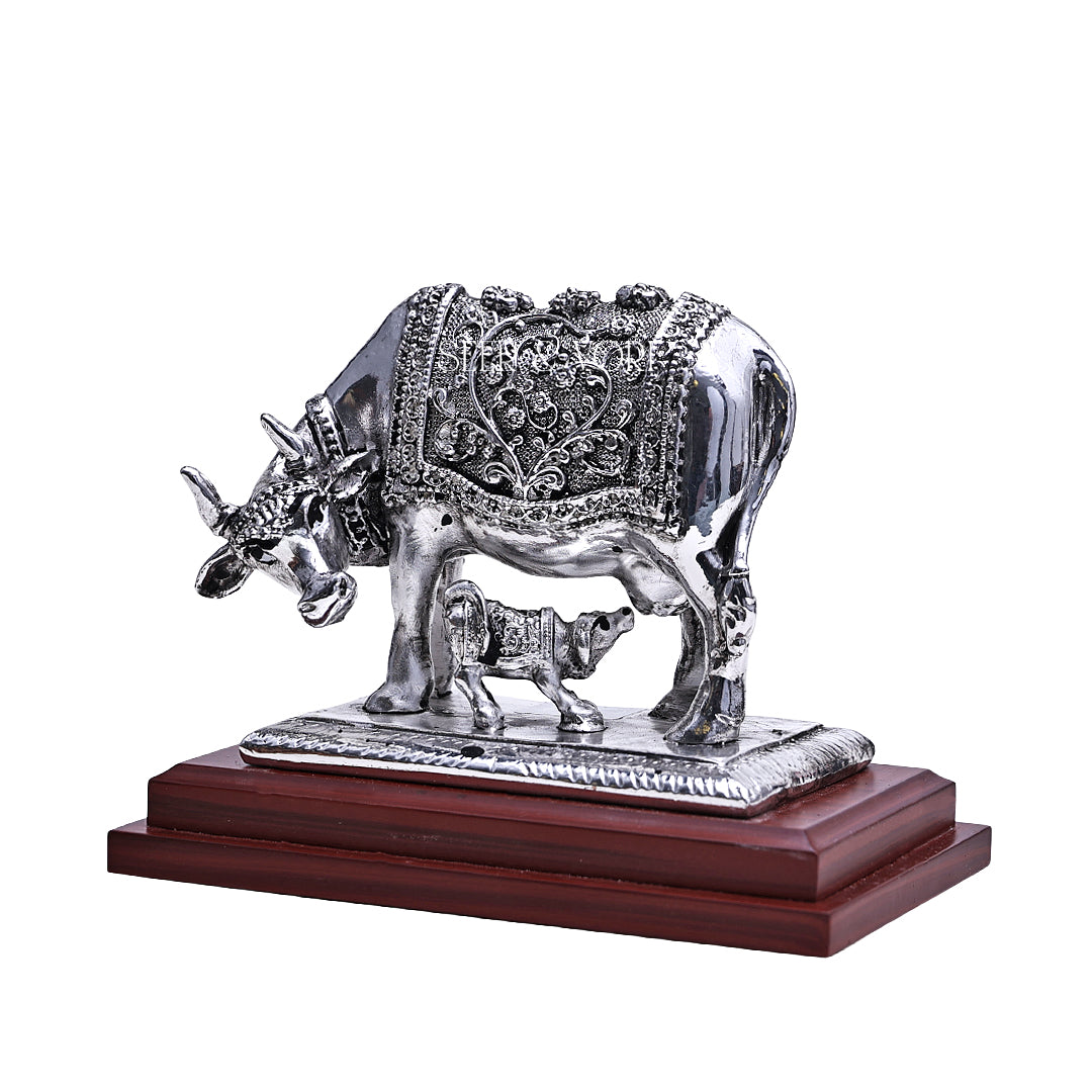 Divine Kamdhenu Silver Idol