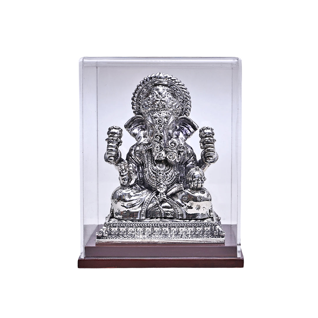 Divine Silver Ganesha Idol
