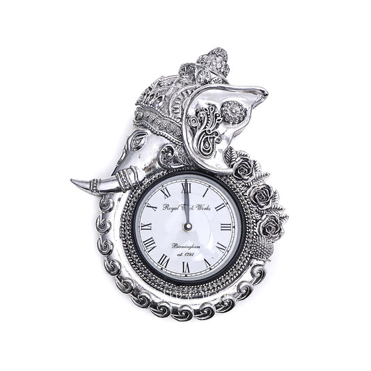 Divya Kaal Silver Ganesha Clock