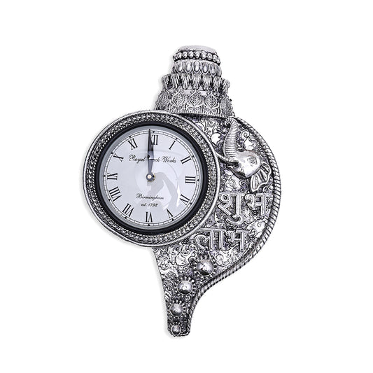 Silver Shankh Wall Clock