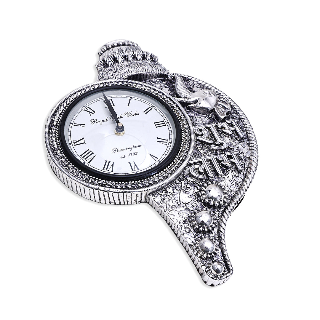 Silver Shankh Wall Clock