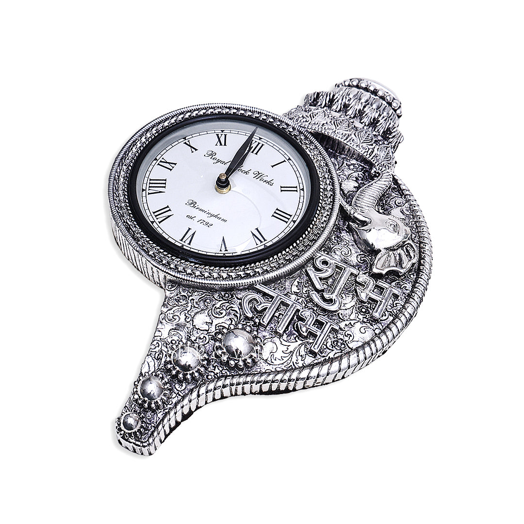 Silver Shankh Wall Clock