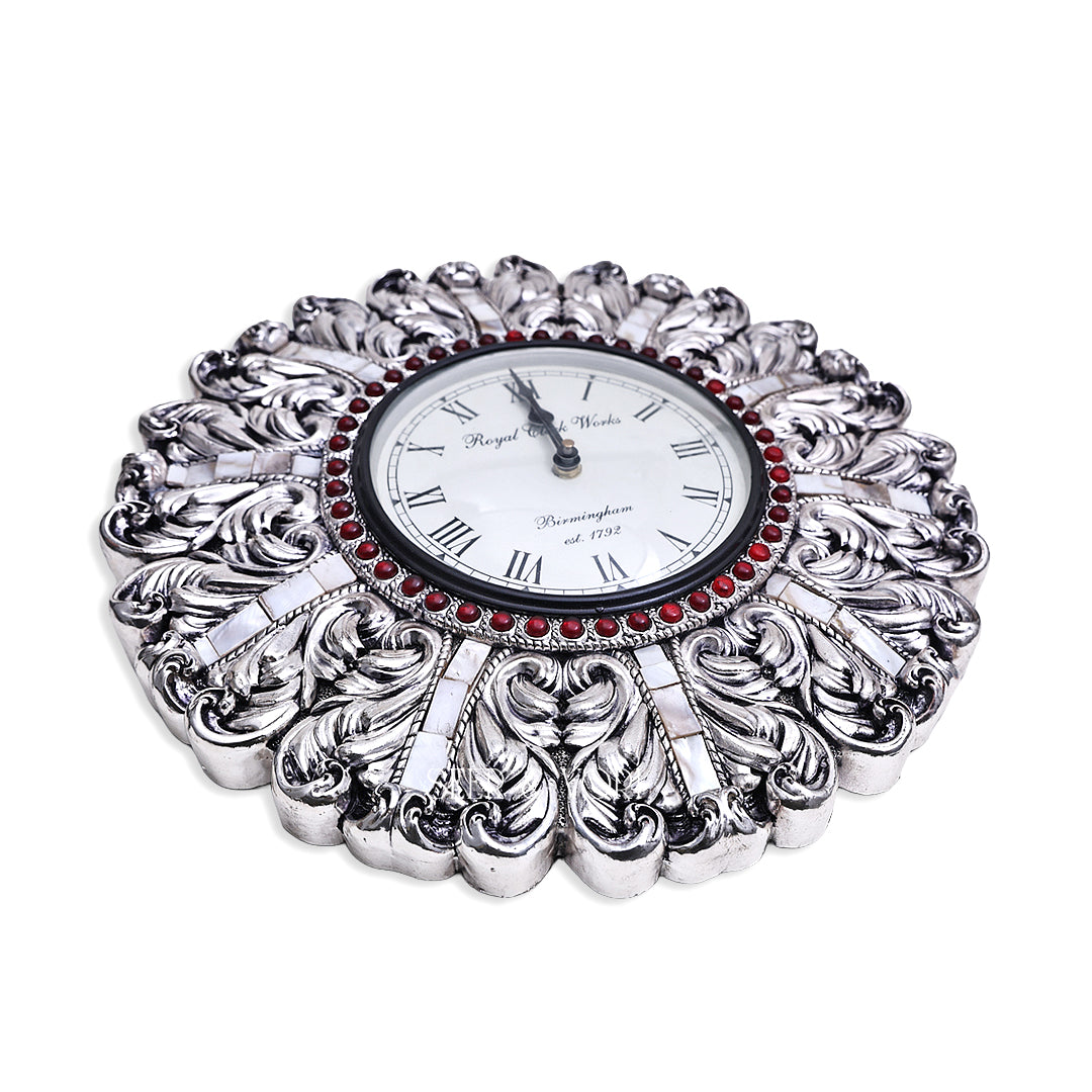 Silver Stone Wall Clock