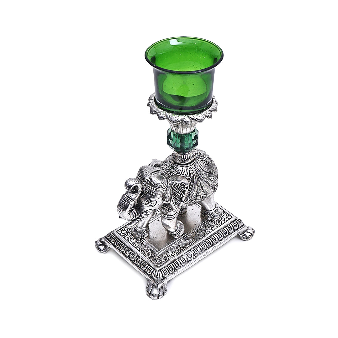 German Silver Elephant Candle Holder