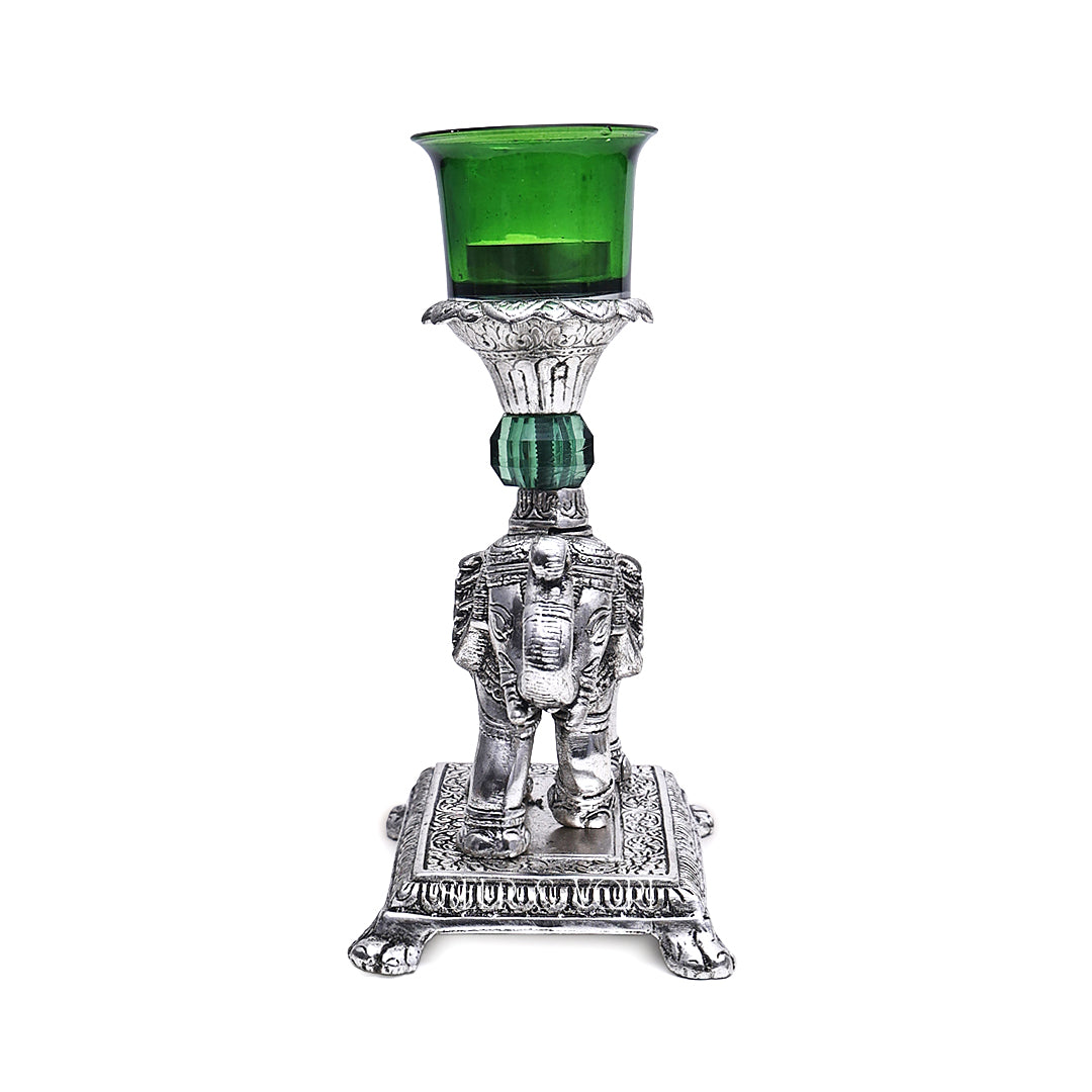 German Silver Elephant Candle Holder