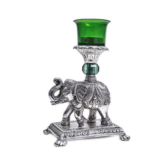 German Silver Elephant Candle Holder
