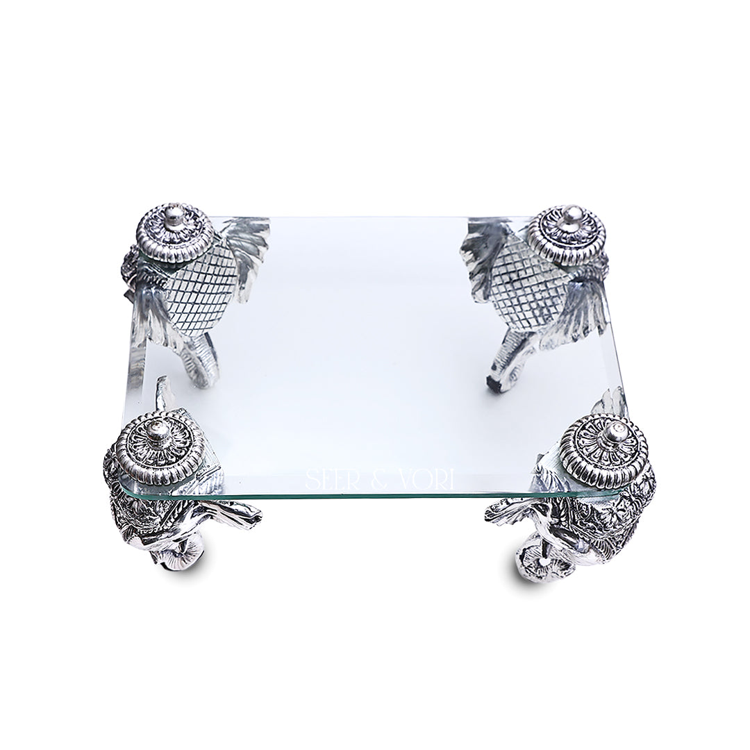 Gajraj Glass Silver Chowki