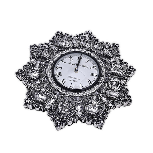 Silver Divine Motif Ornate Wall Clock