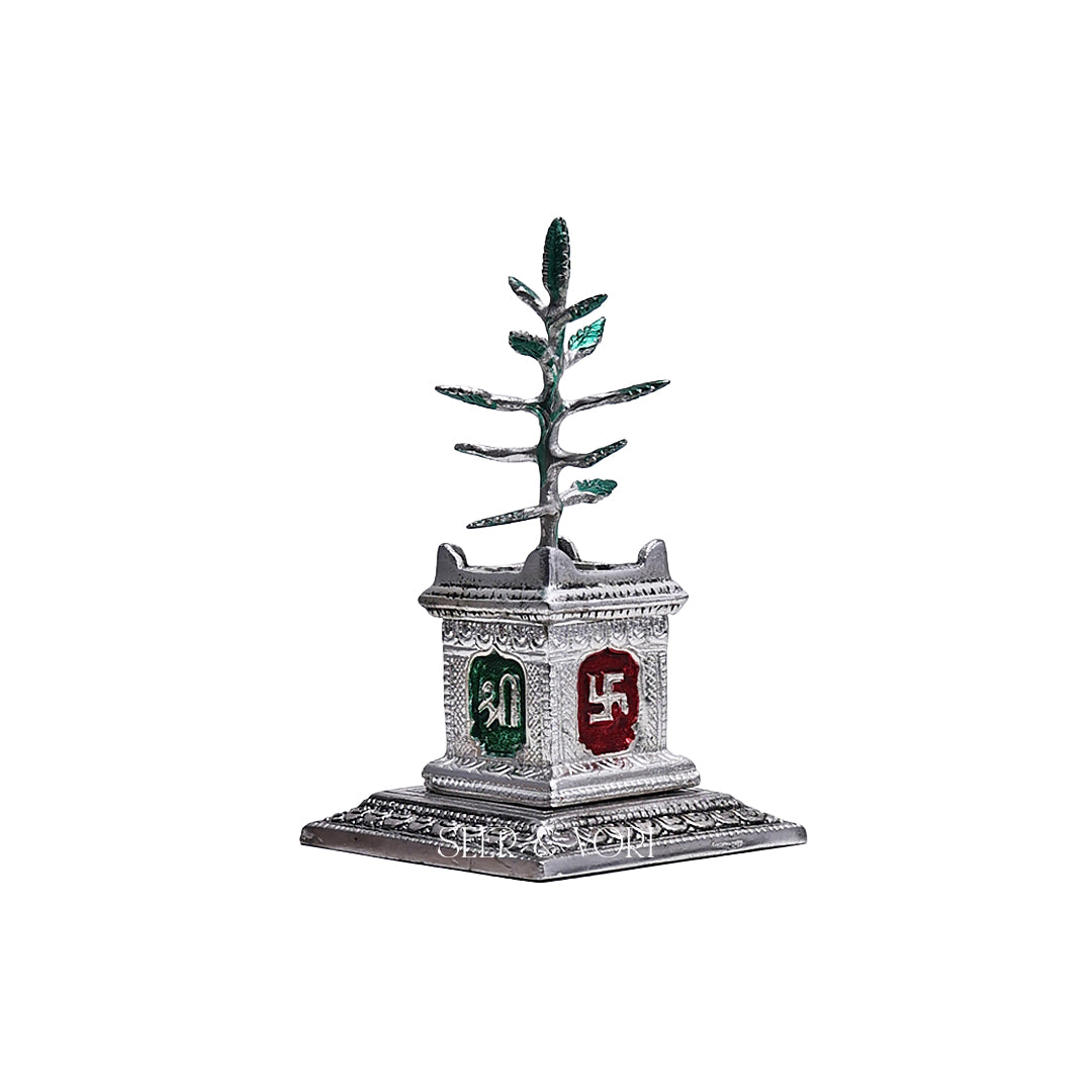 Silver Tulsi Plant Decorative Stand