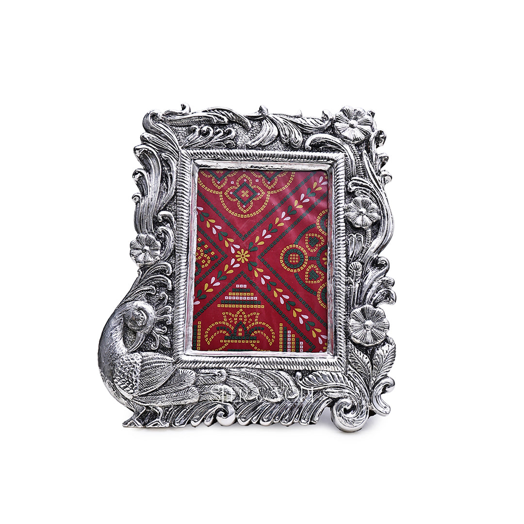 Silver Peacock Photo Frame