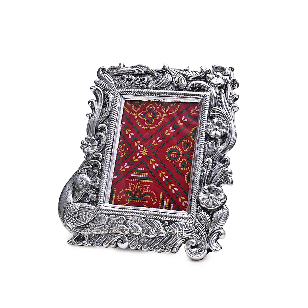Silver Peacock Photo Frame