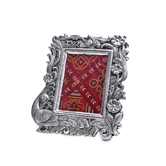 Silver Peacock Photo Frame