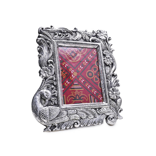 Silver Peacock Photo Frame