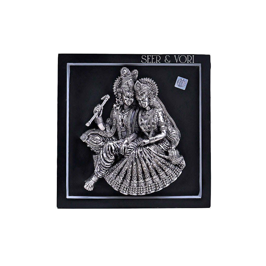 Silver Radha Krishna Eternal Love Frame