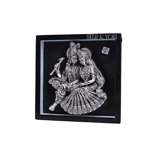 Silver Radha Krishna Eternal Love Frame