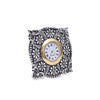 Silver Floral Heritage Mini Table Clock