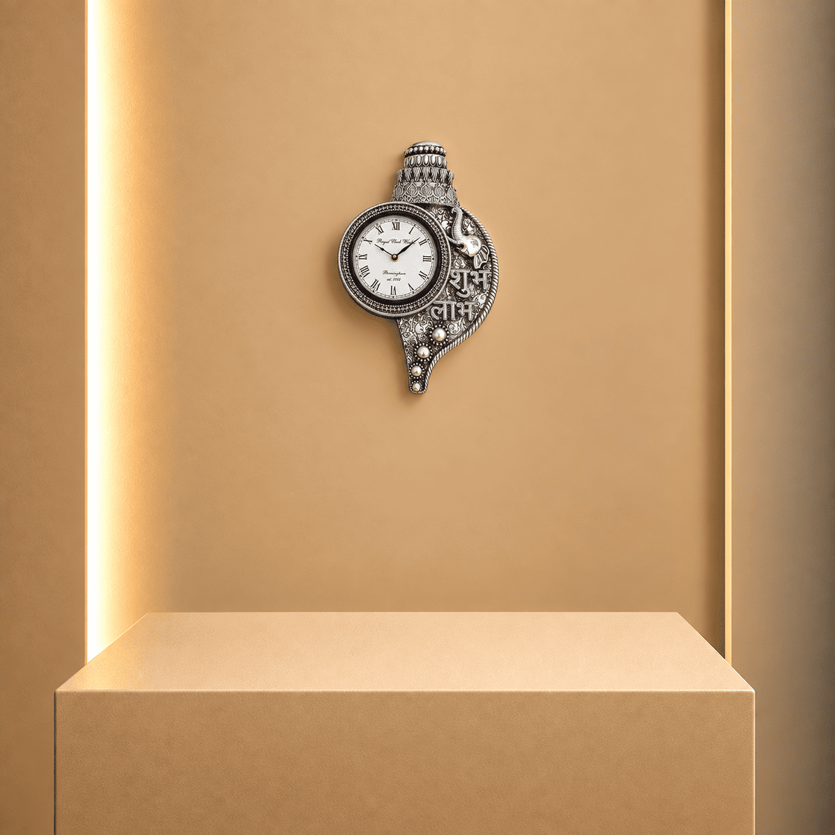 Silver Shankh Wall Clock