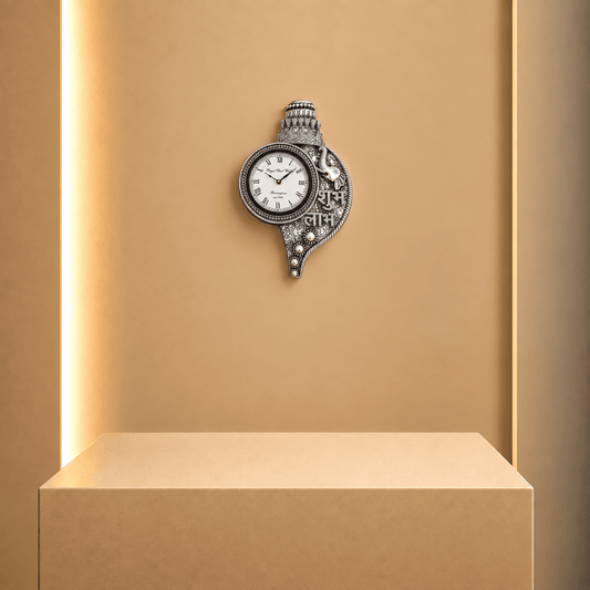 Silver Shankh Wall Clock
