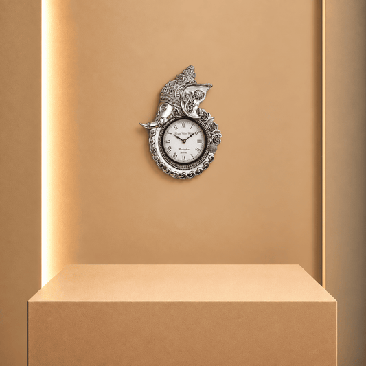 Divya Kaal Silver Ganesha Clock