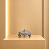 Silver Floral Urli with Lid