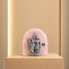 Silver Radha-Krishna Rose Quartz Idol
