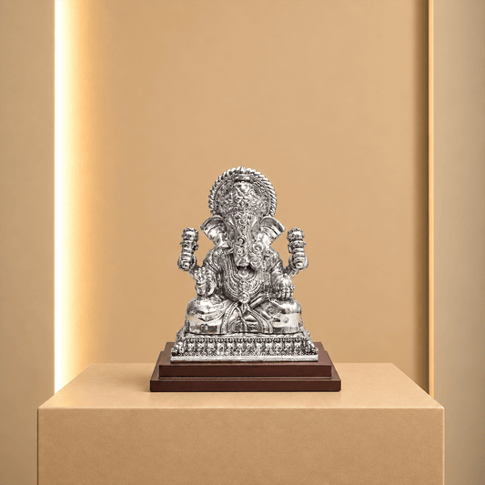 Divine Silver Ganesha Idol