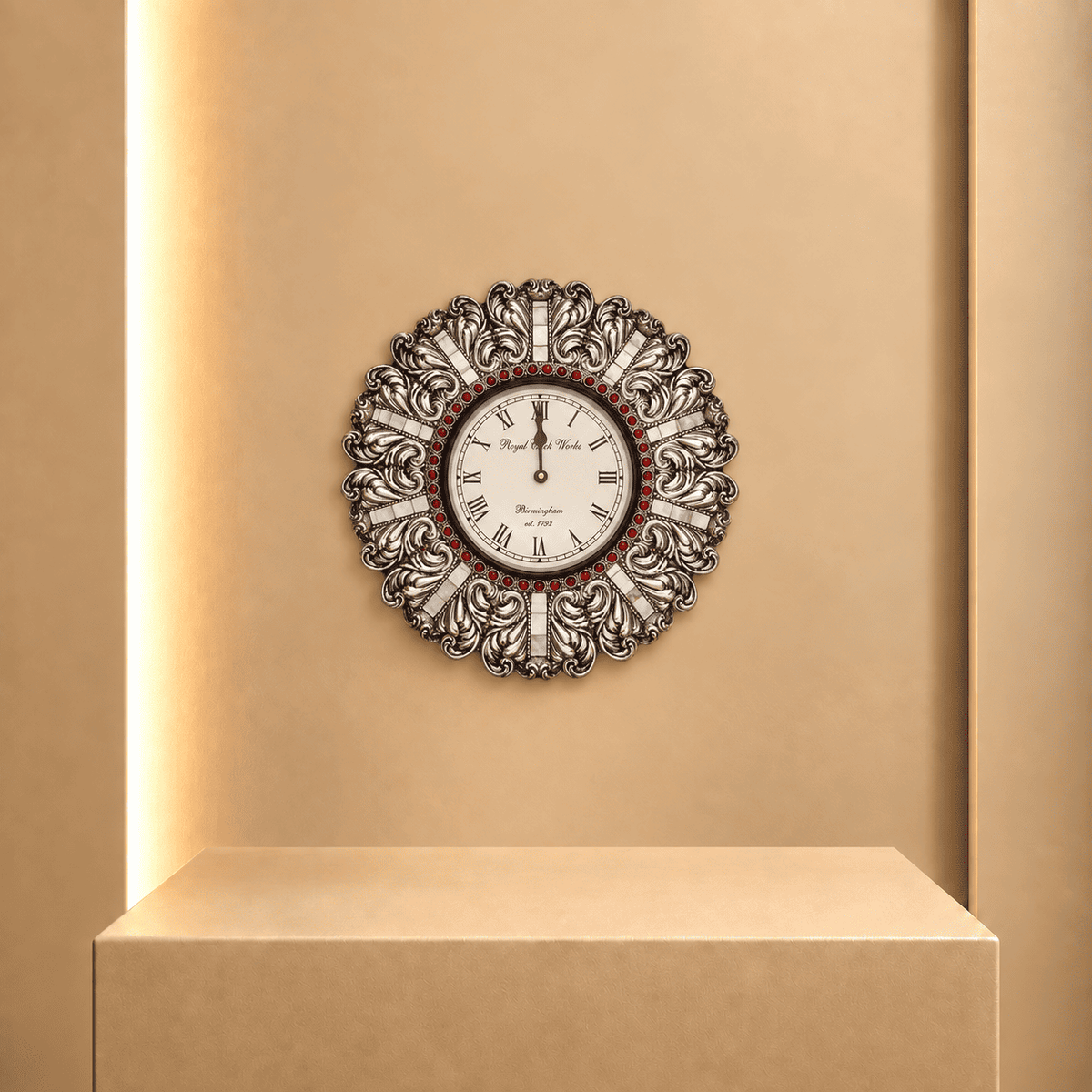 Silver Stone Wall Clock